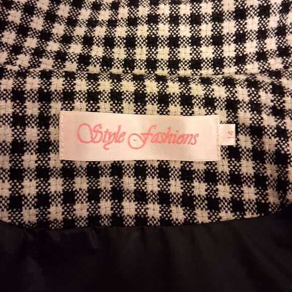 NEW Women’s Black White Double-Breasted Lined Trench Coat Winter Outerwear 14 L - Picture 10 of 10